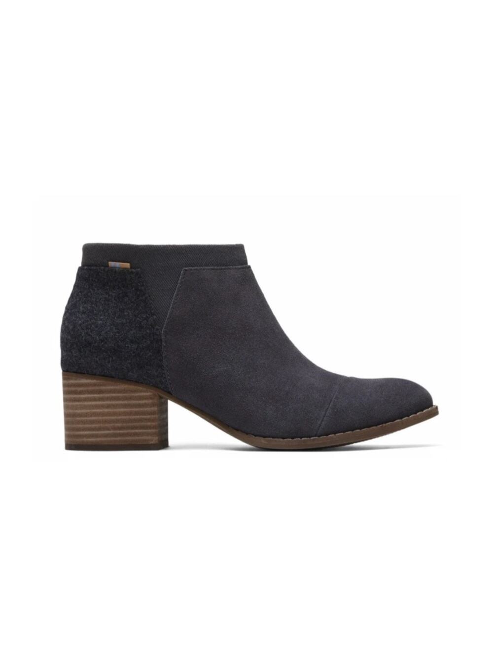 TOMS Loren Ankle Booties Gray Suede/Felt Size 7